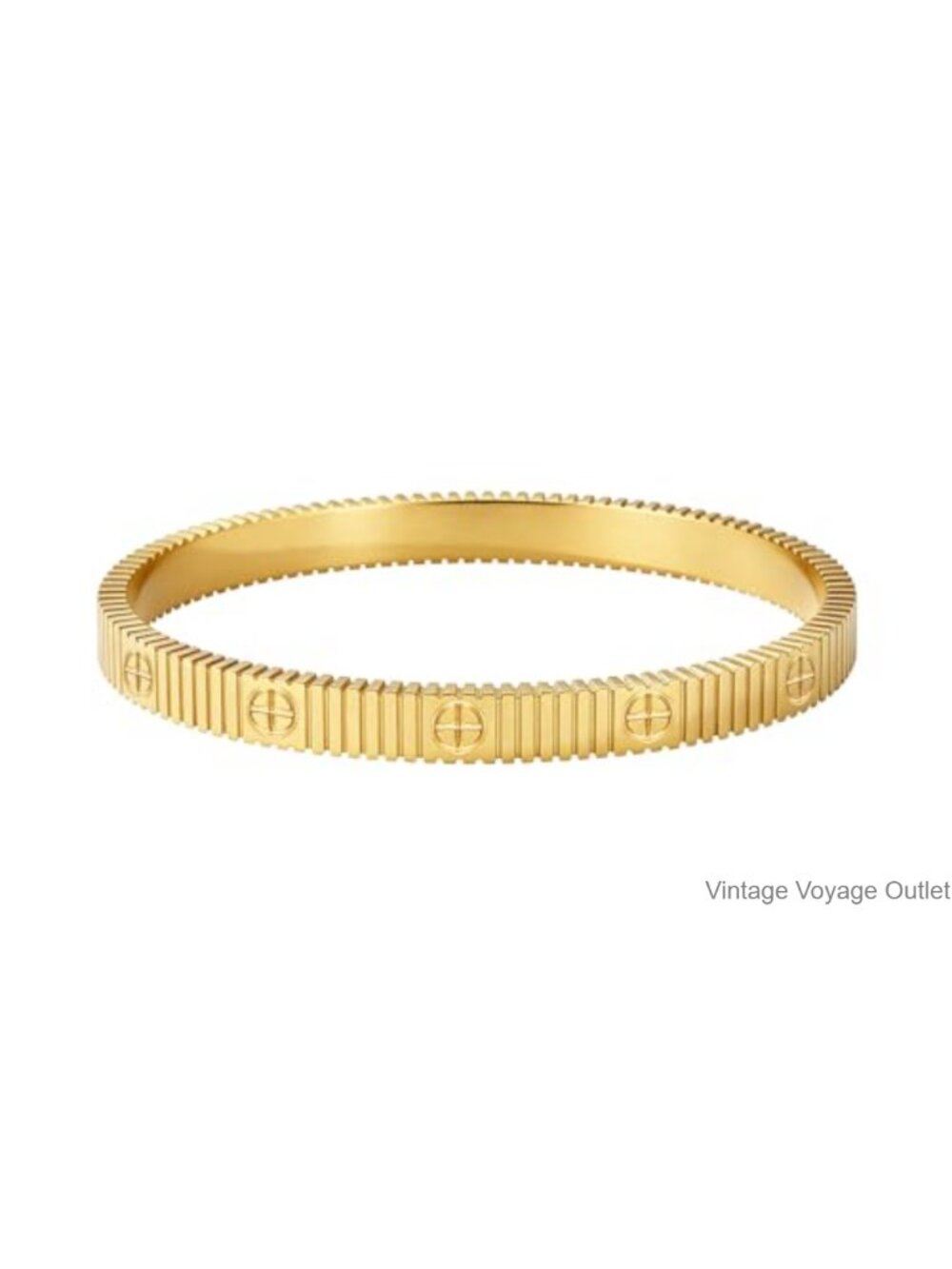 18K Gold Plated Stainless Steel Cuff Bangle Bracelet for Women